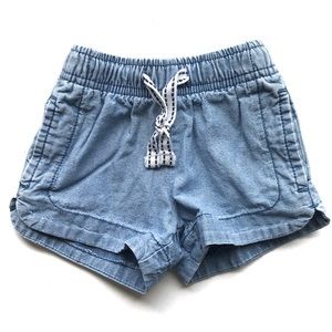 Carters Baby Girl Denim Drawstring Shorts Sz 6 Mo